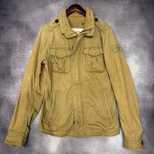 VTG Y2K‎ Abercrombie & Fitch Men Field Jacket Size Medium Tan Utility